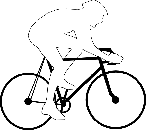 Clipart road silhouette. Cyclist clip art at