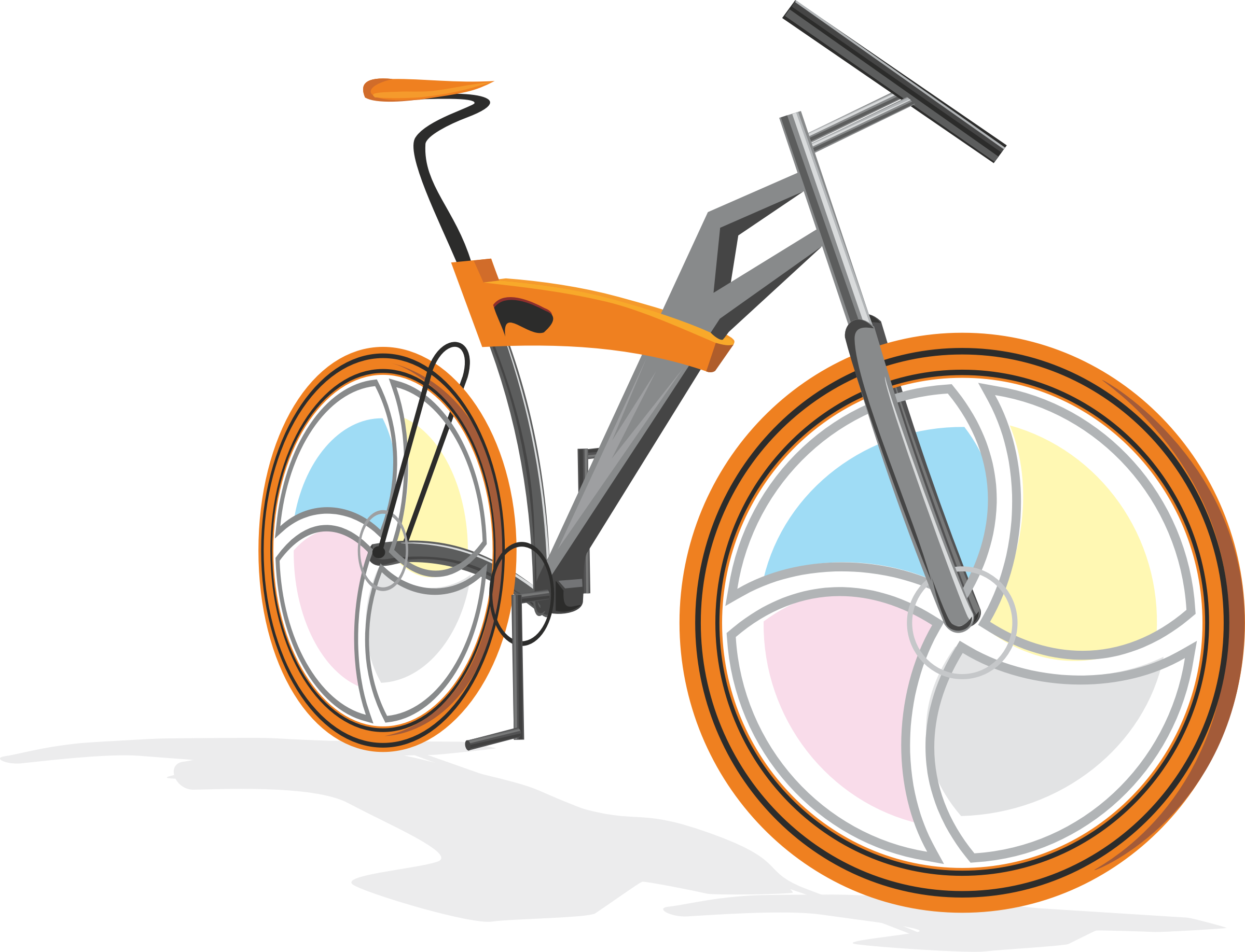 . Clipart bicycle orange