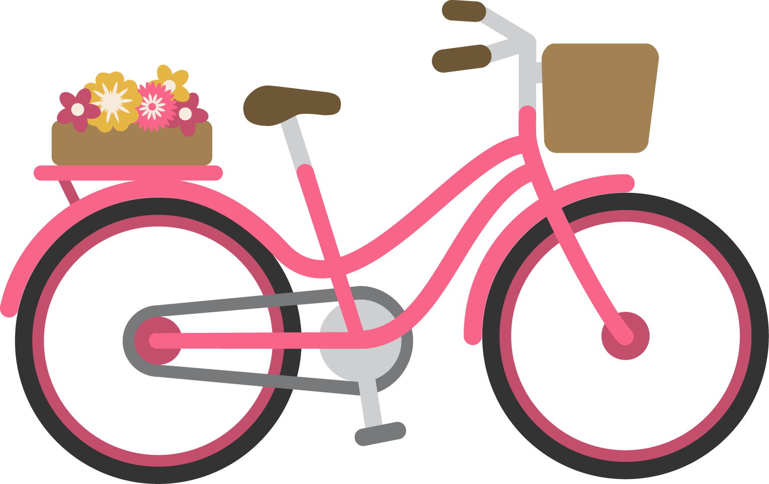 clipart bicycle pink bike