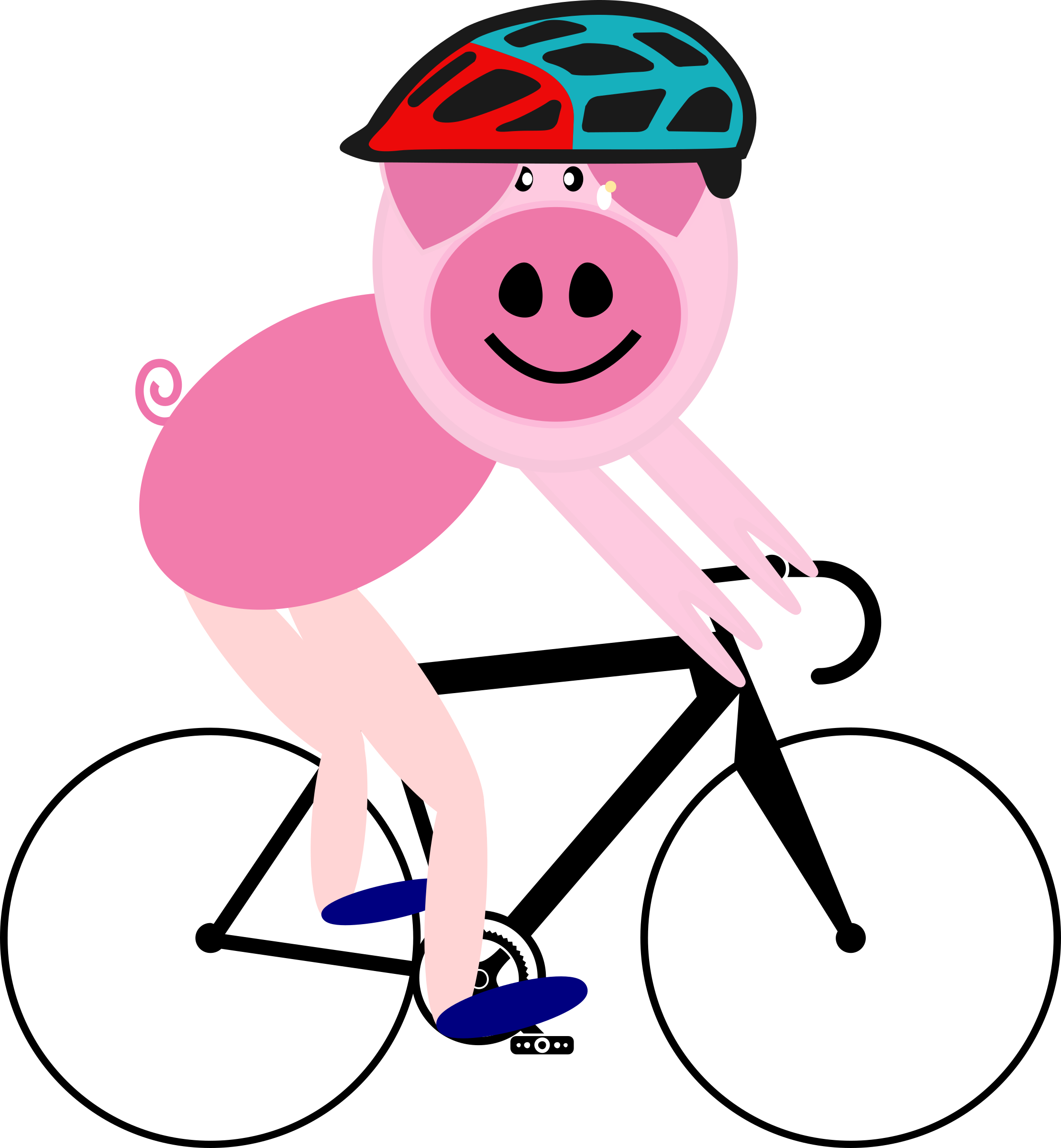 Clipart bicycle sport. Cycling pig big image