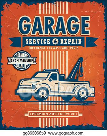 Eps illustration poster design. Clipart bicycle vintage garage