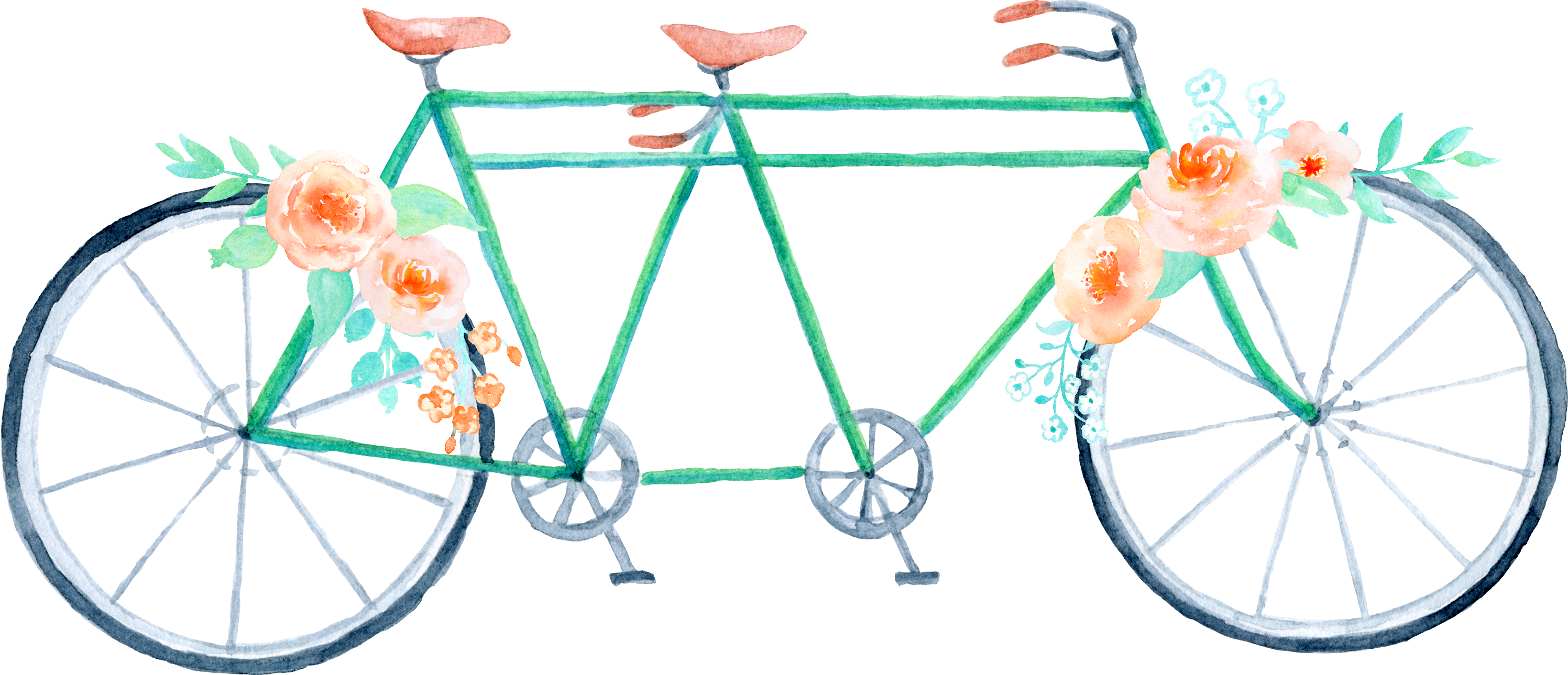 clipart bicycle watercolor