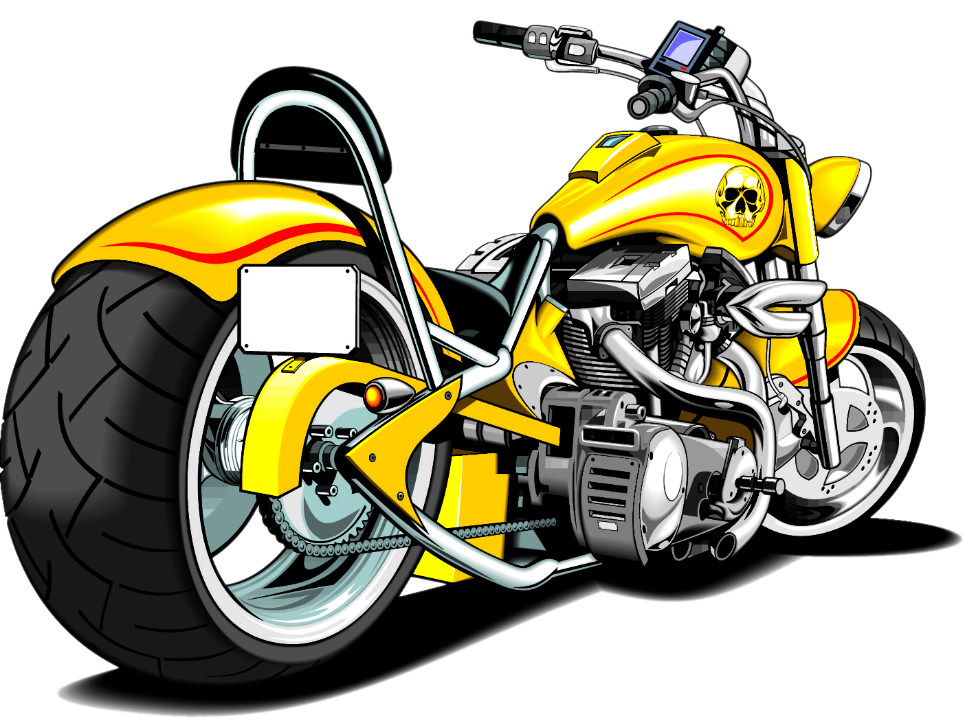 motorcycle clipart yellow motorcycle