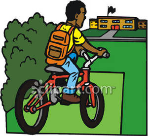 Clipart bike school clipart. African american boy riding