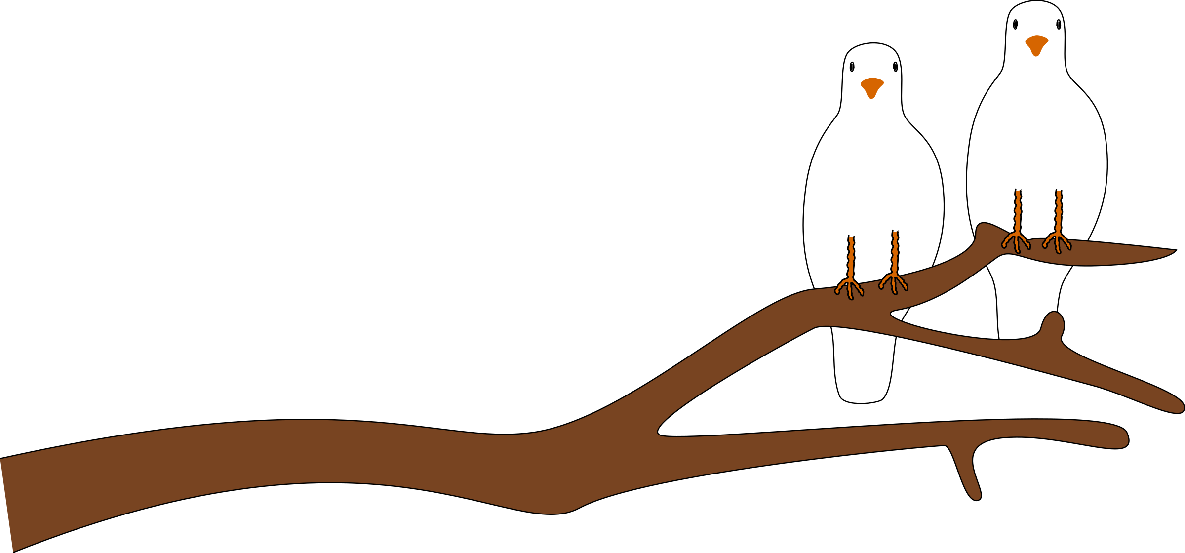 Clipart bird branch. Doves on a for