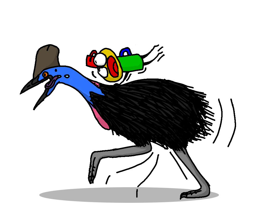 Clipart bird cassowary. Mugman and sunshine by