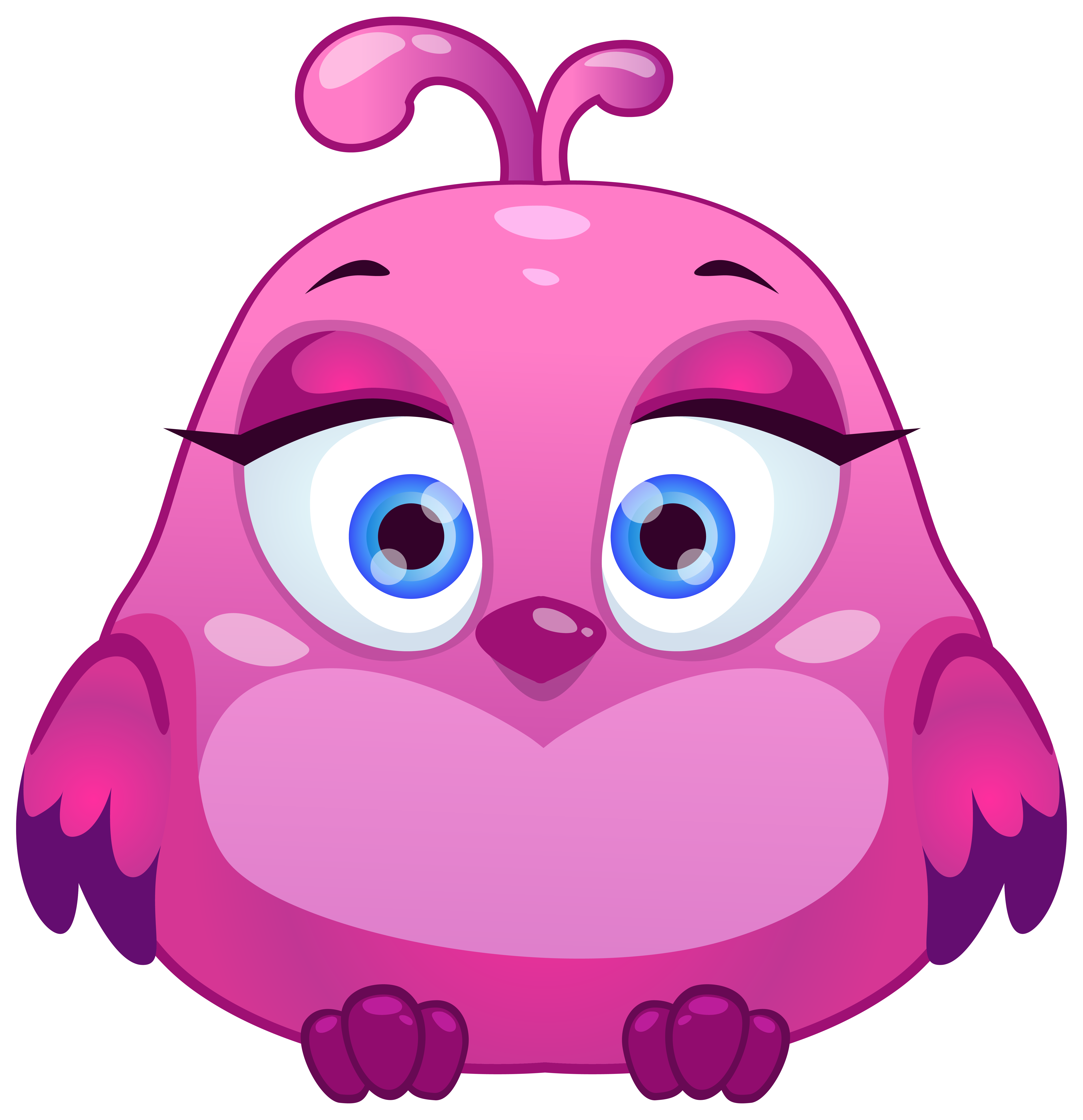 Pink cute bird png. Worm clipart adorable