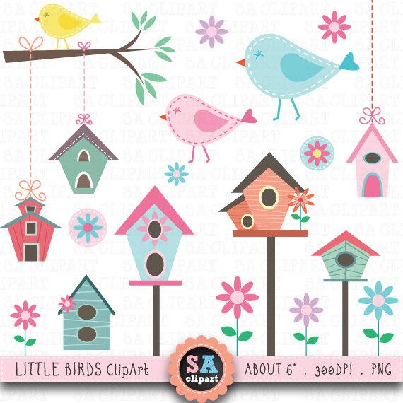 Clipart bird tree house. Little birds clip art