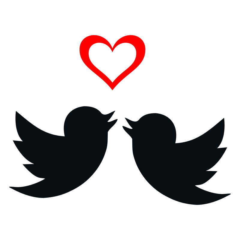 Love birds silhouette clip. Clipart hearts bird