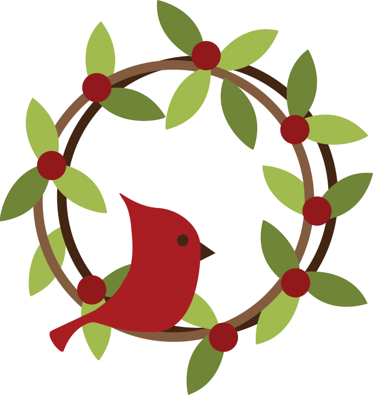 clipart bird wreath