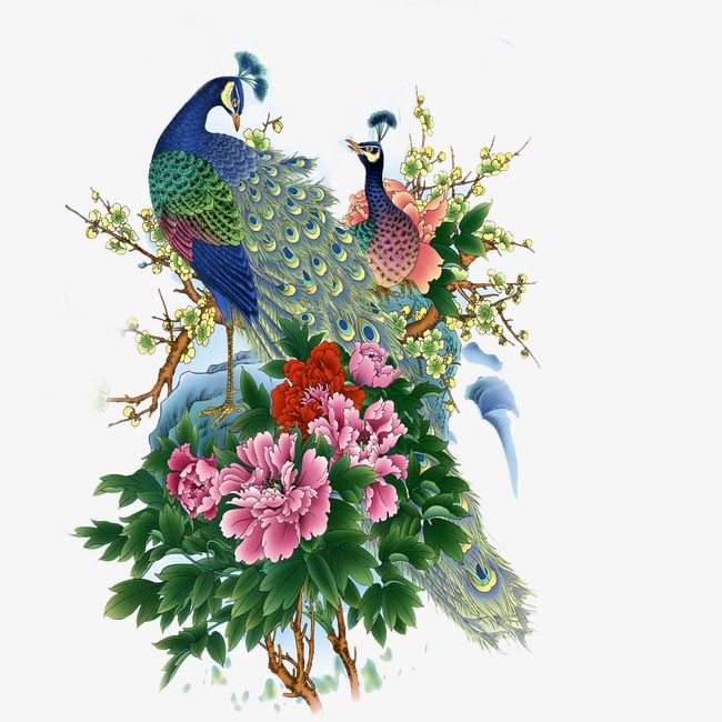 And flowers decorative in. Clipart birds floral