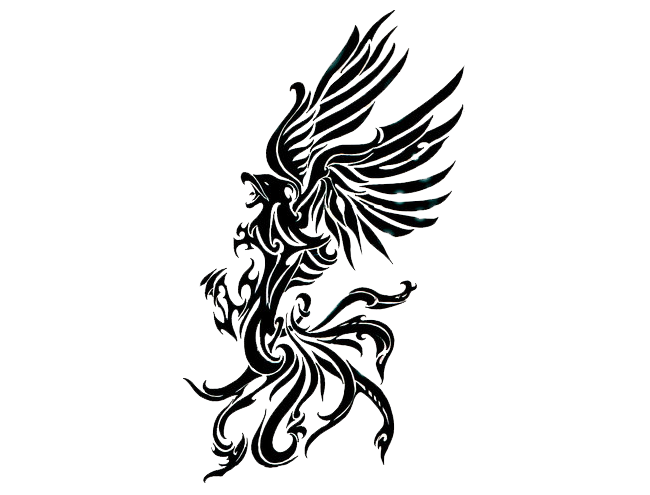 Silhouette tattoo at getdrawings. Phoenix clipart simple