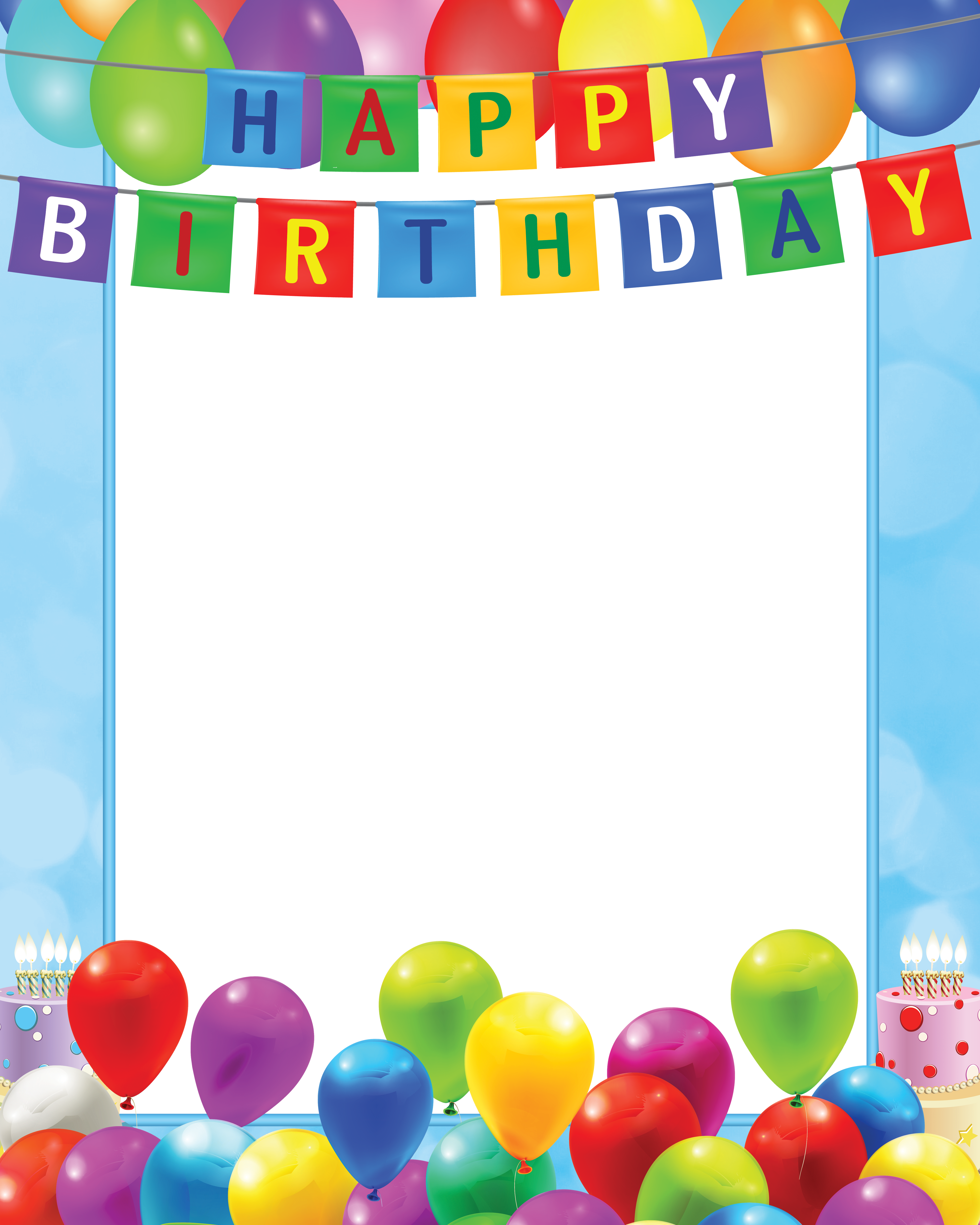 Birthday transparent png blue. Clipart happy border