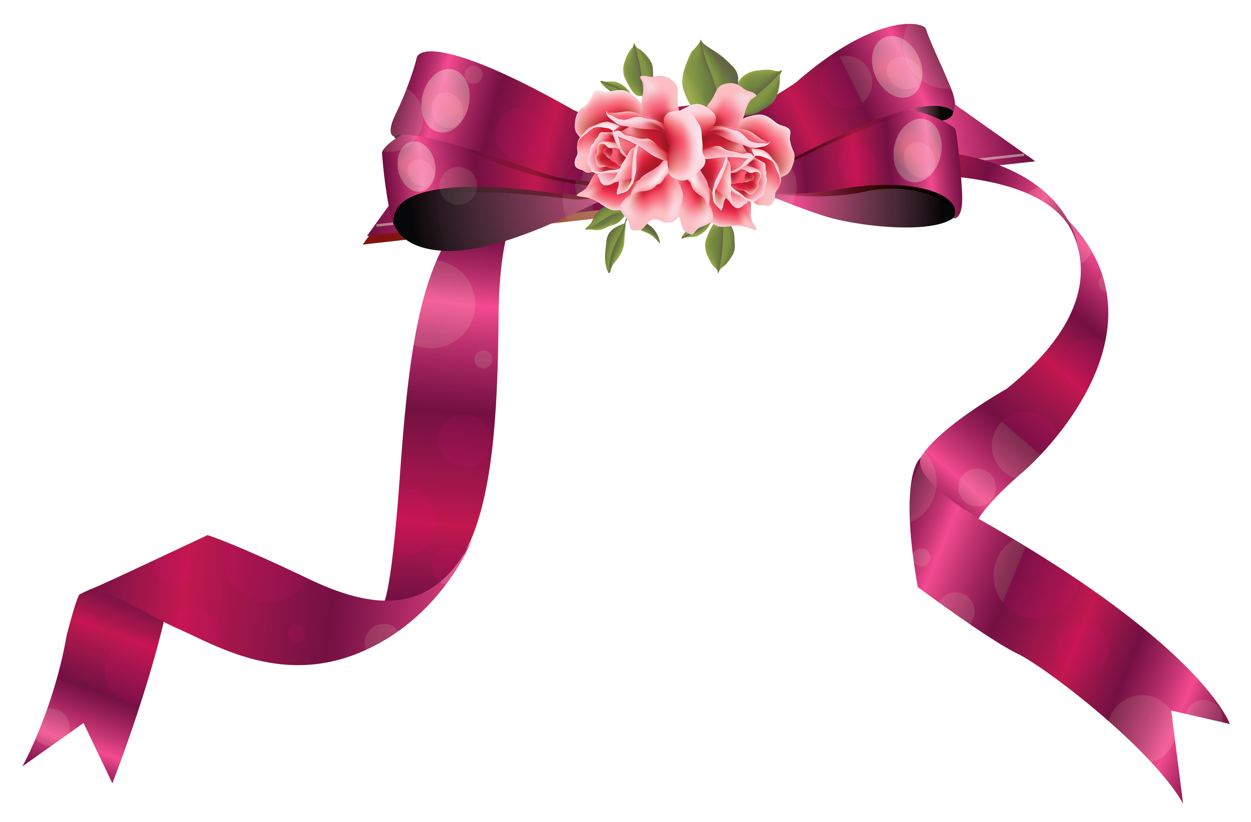 Decorative clipart ribbon. With roses png image