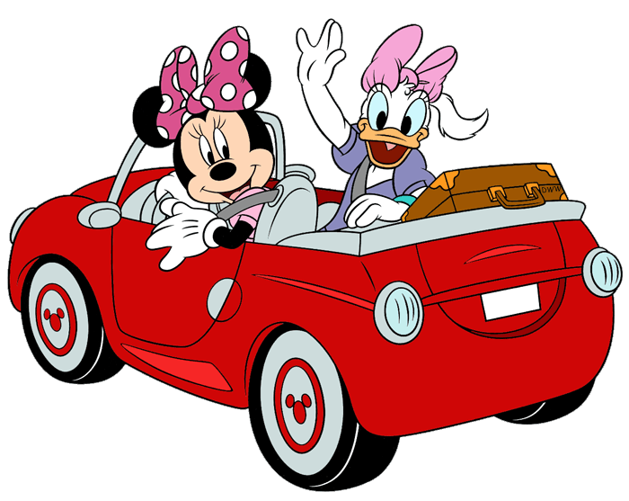 Minnie mouse and daisy. Clipart cars spring