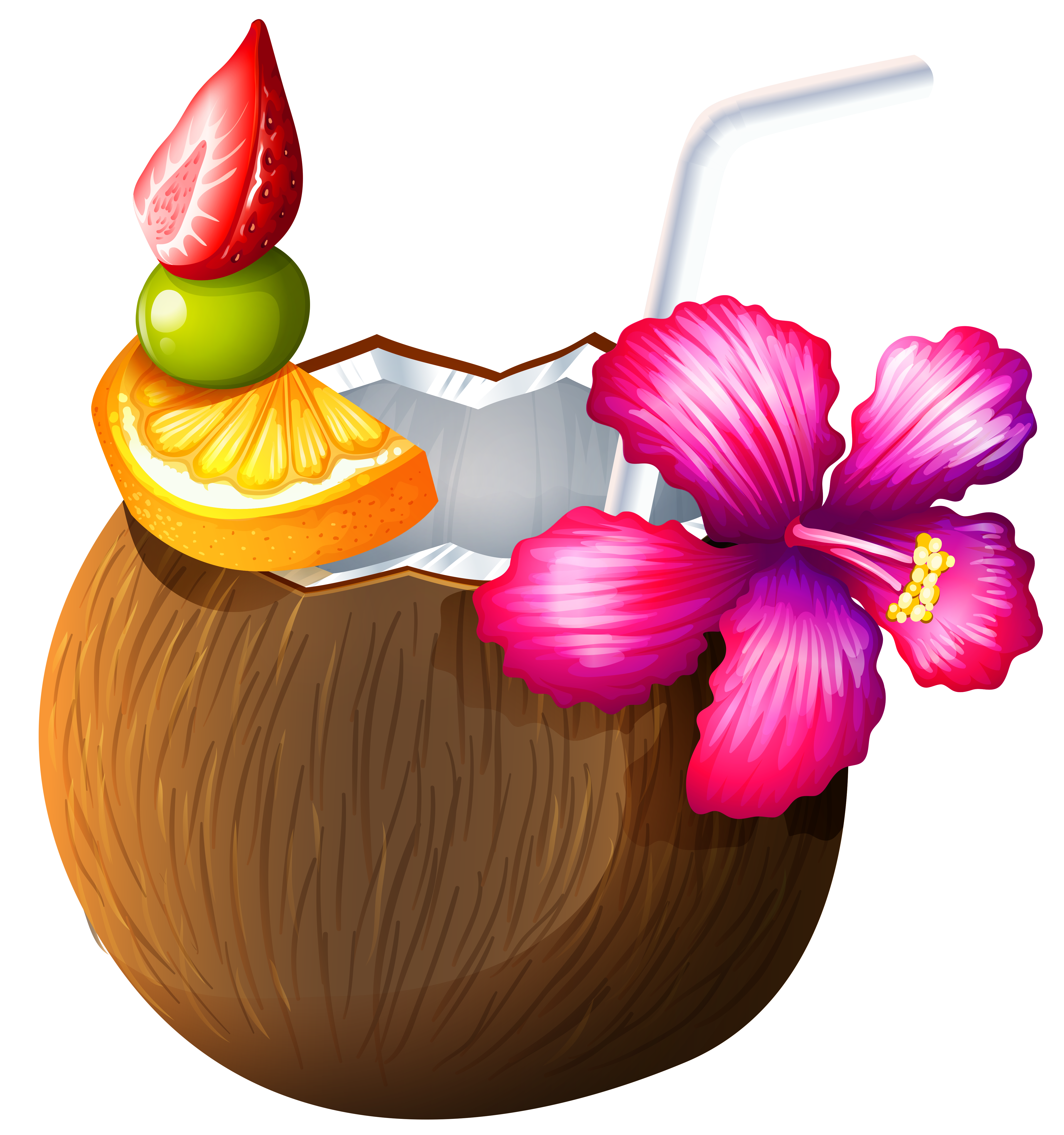 Coconut clipart frame. Exotic cocktail png gallery