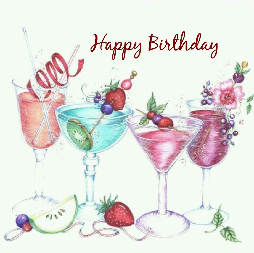 Happy greetings . Cocktail clipart birthday