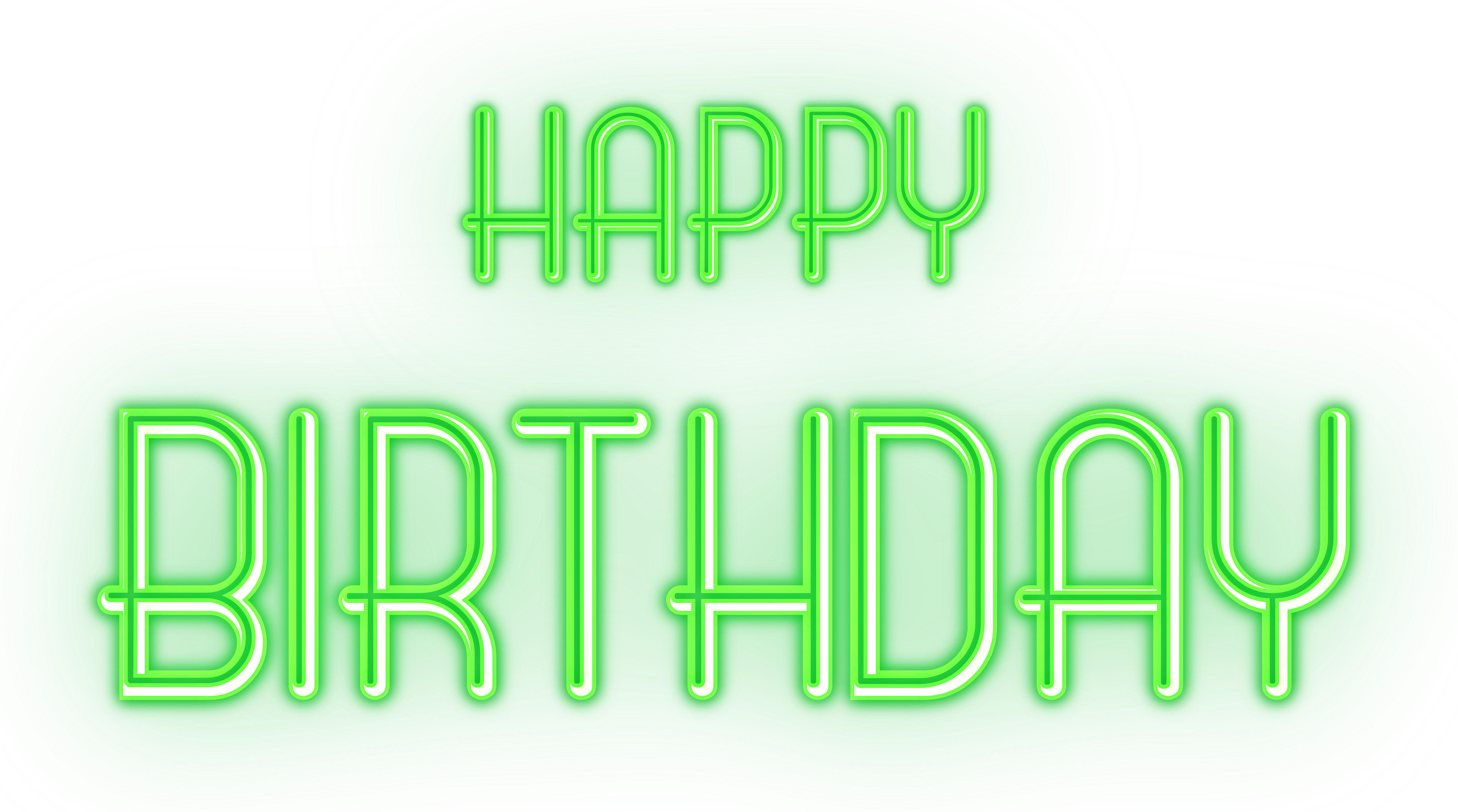 Clipart birthday green. Happy glowing text transparent