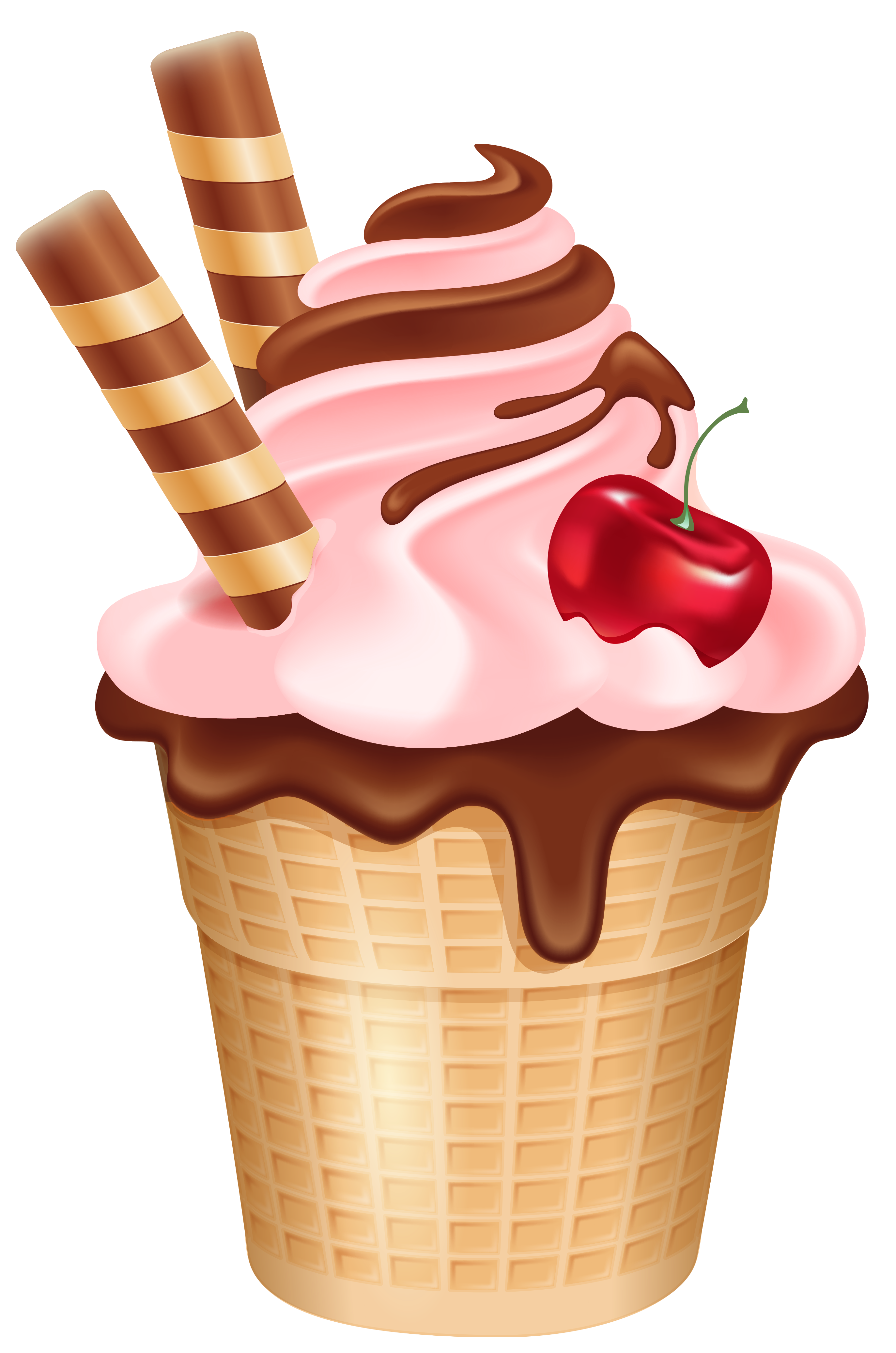 Cherry cup cornet png. Waffle clipart cone ice cream