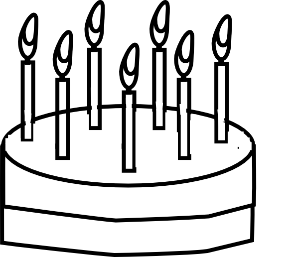 outline clipart cake