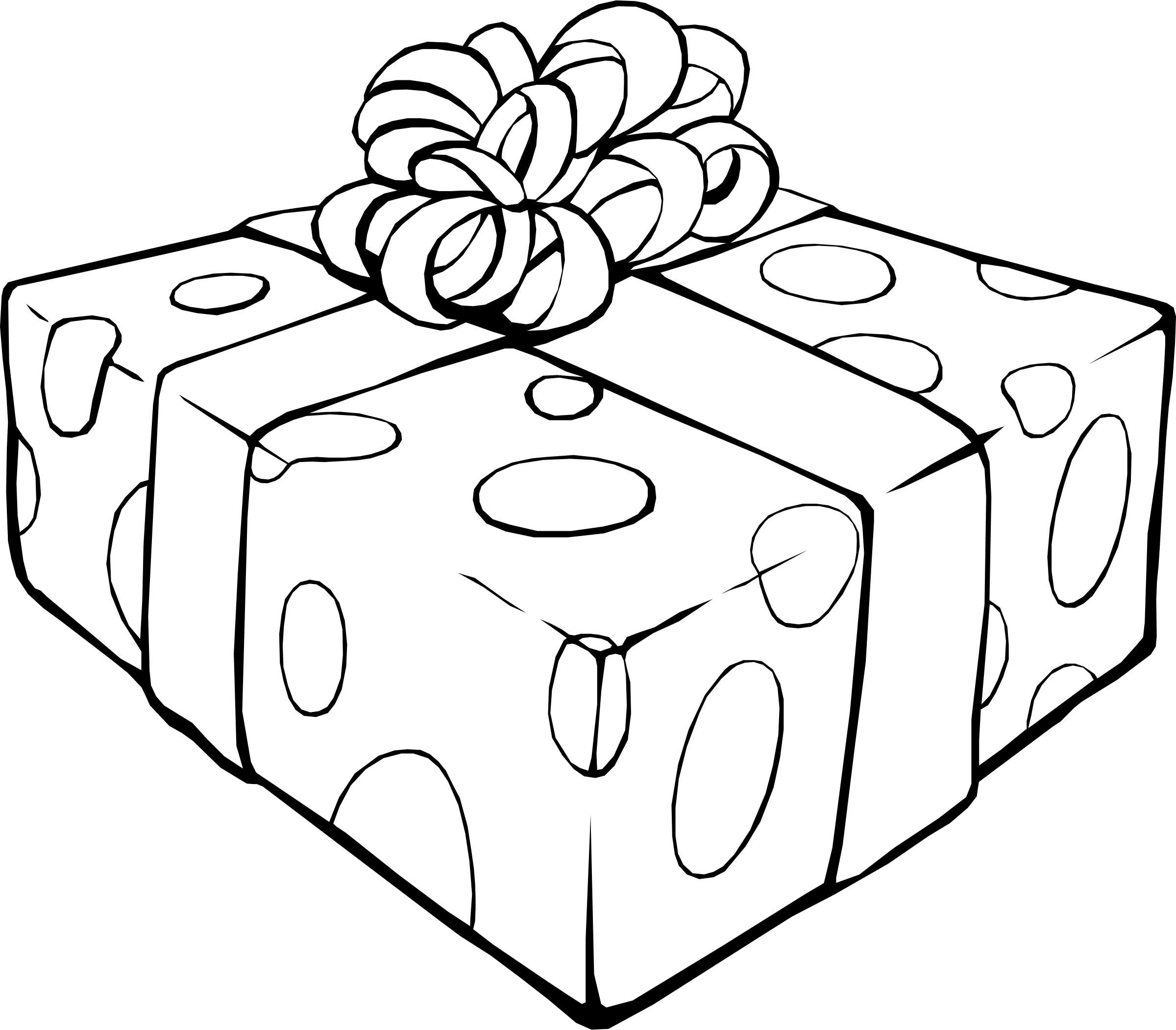 Birthday present drawing at. Gift clipart outline