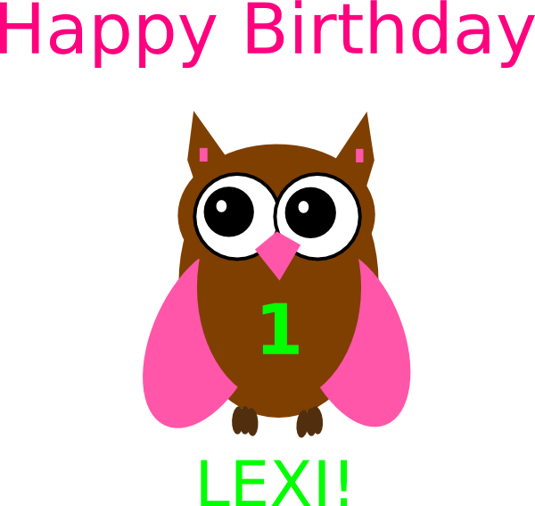 Lexi clip art at. Owl clipart happy birthday