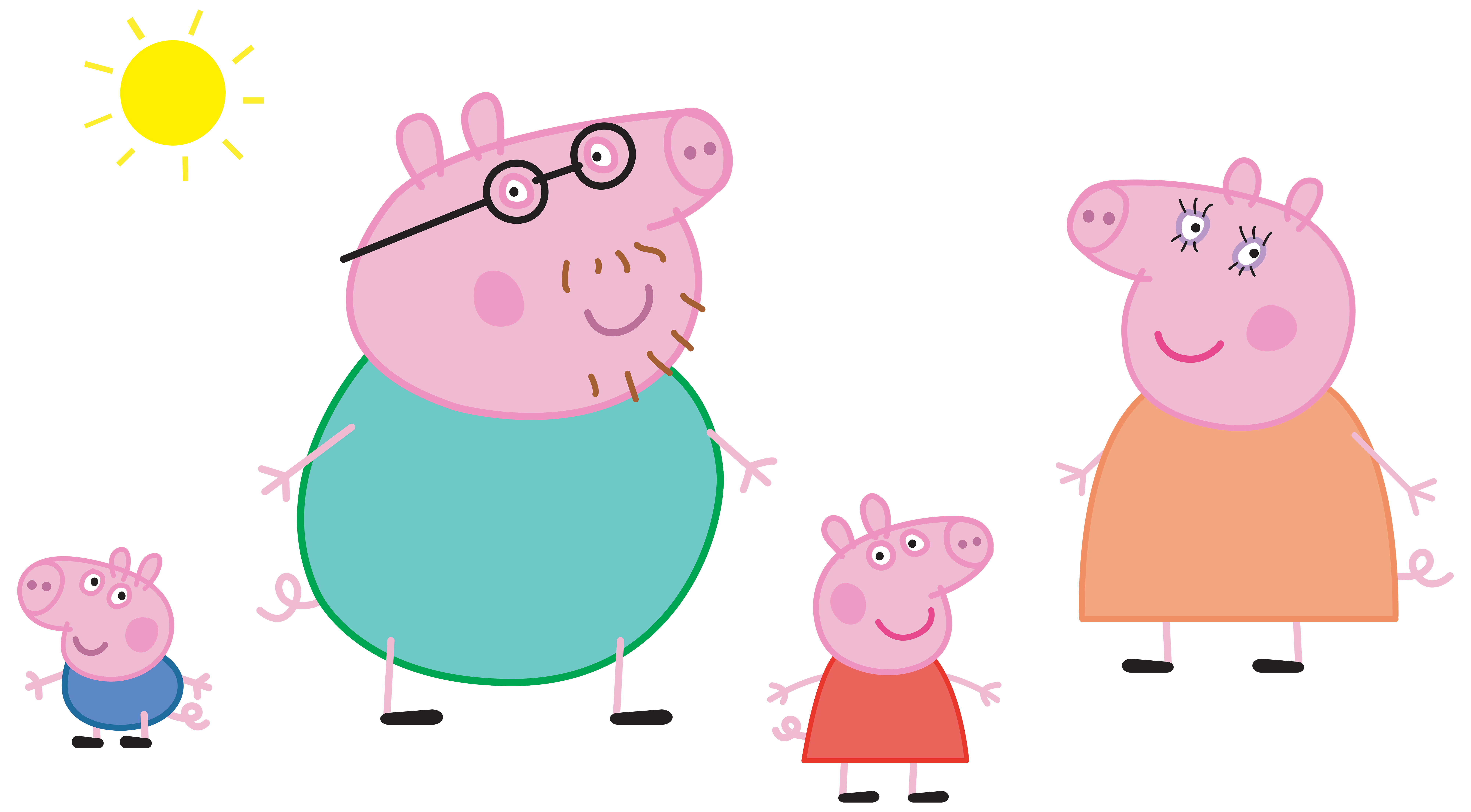 Peppa pig family logo. Pennant clipart party