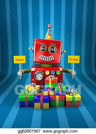 clipart birthday robot