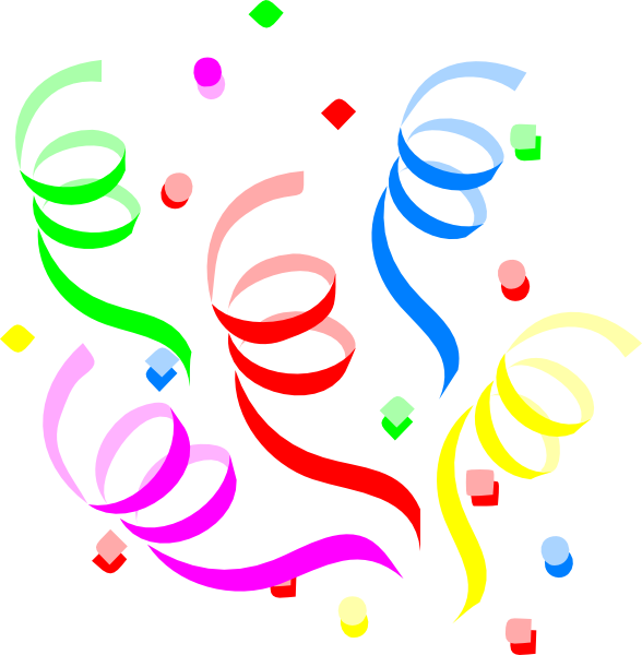 Confetti vector png. Birthday streamers clipart 
