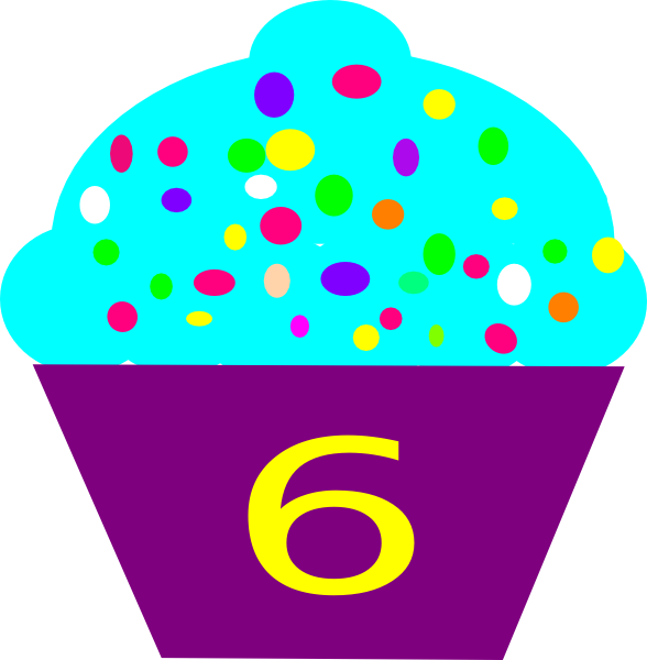 clipart cupcake six