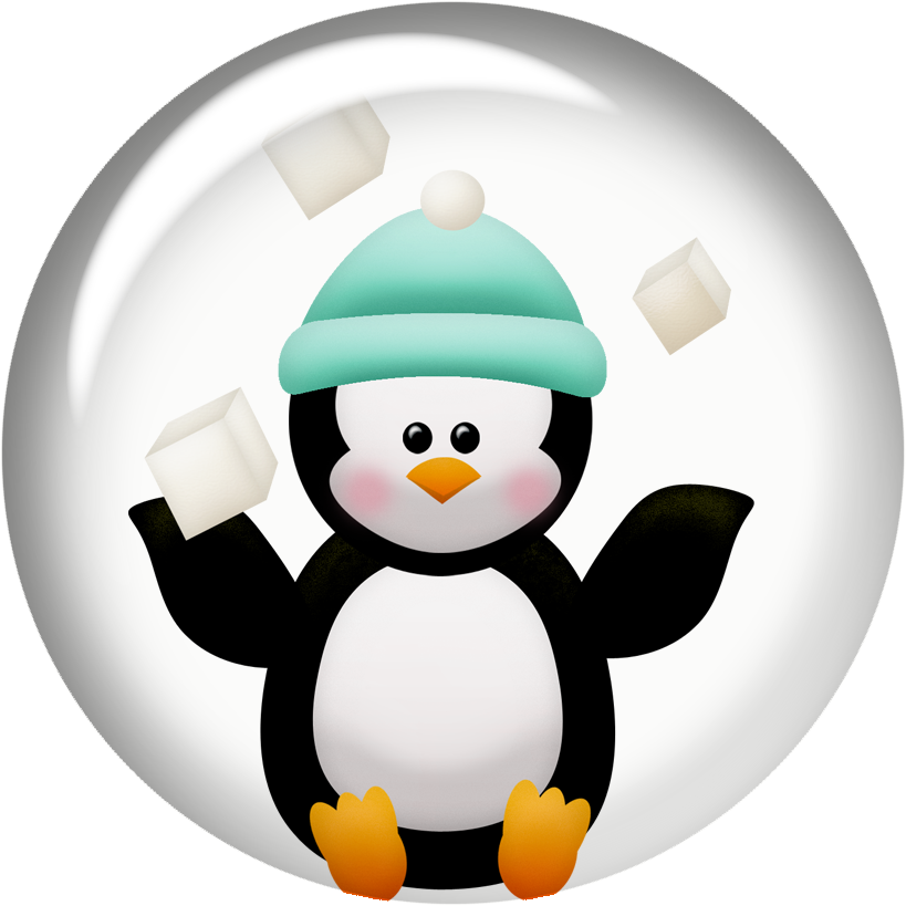 Penguins and flowers of. Peanuts clipart winter