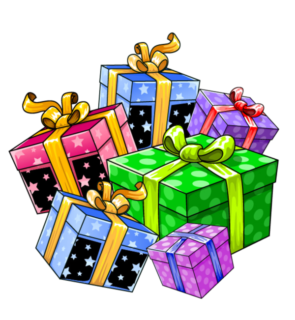 Boites cadeaux tubes outils. Clipart birthday winter