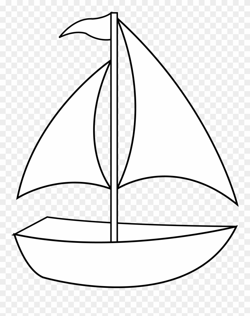 clipart boat black and white