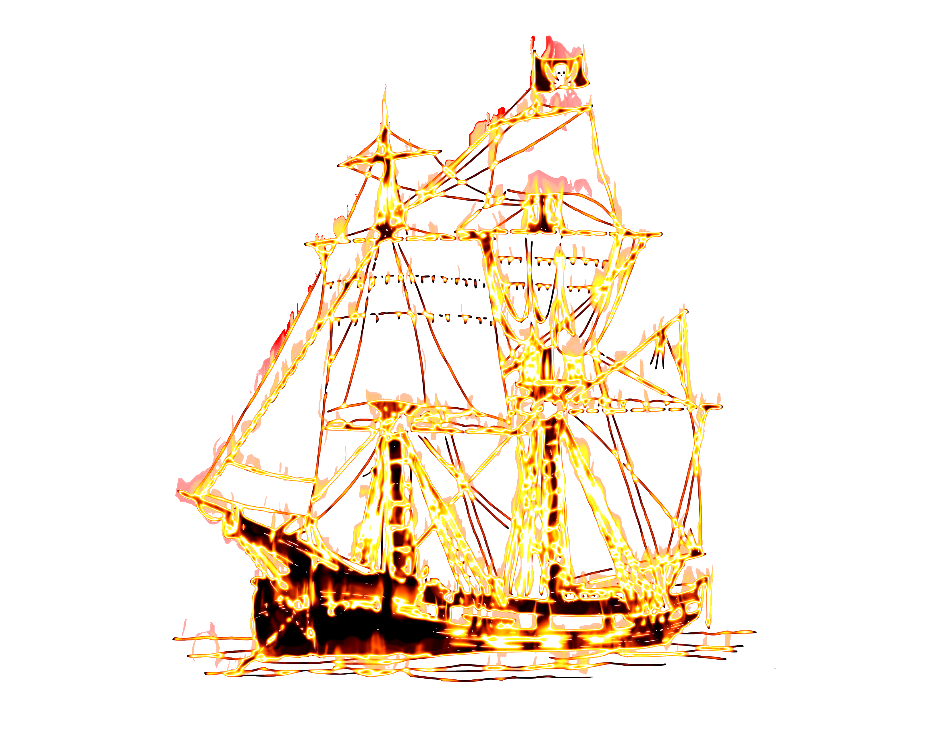 Clipart boat fire. Pirate and images ship