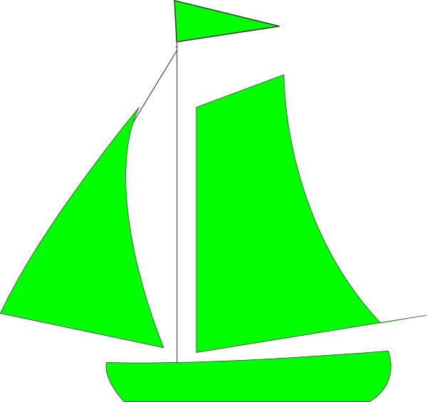 green clipart sailboat