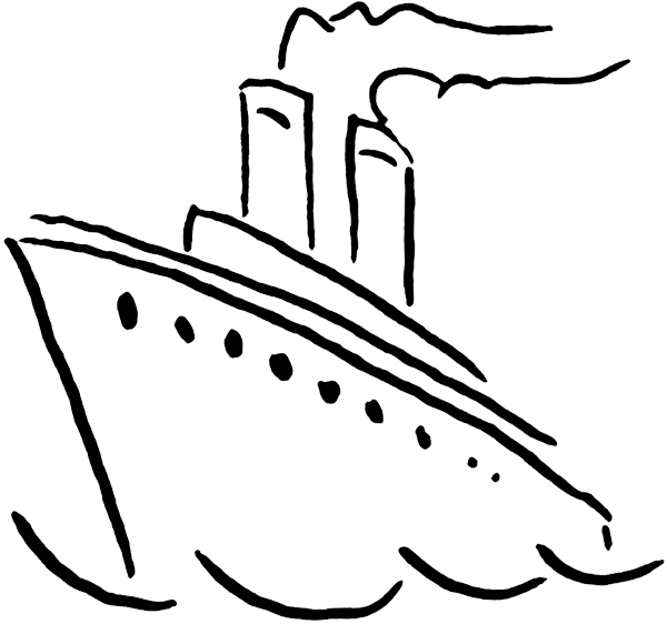 coloring clipart ship