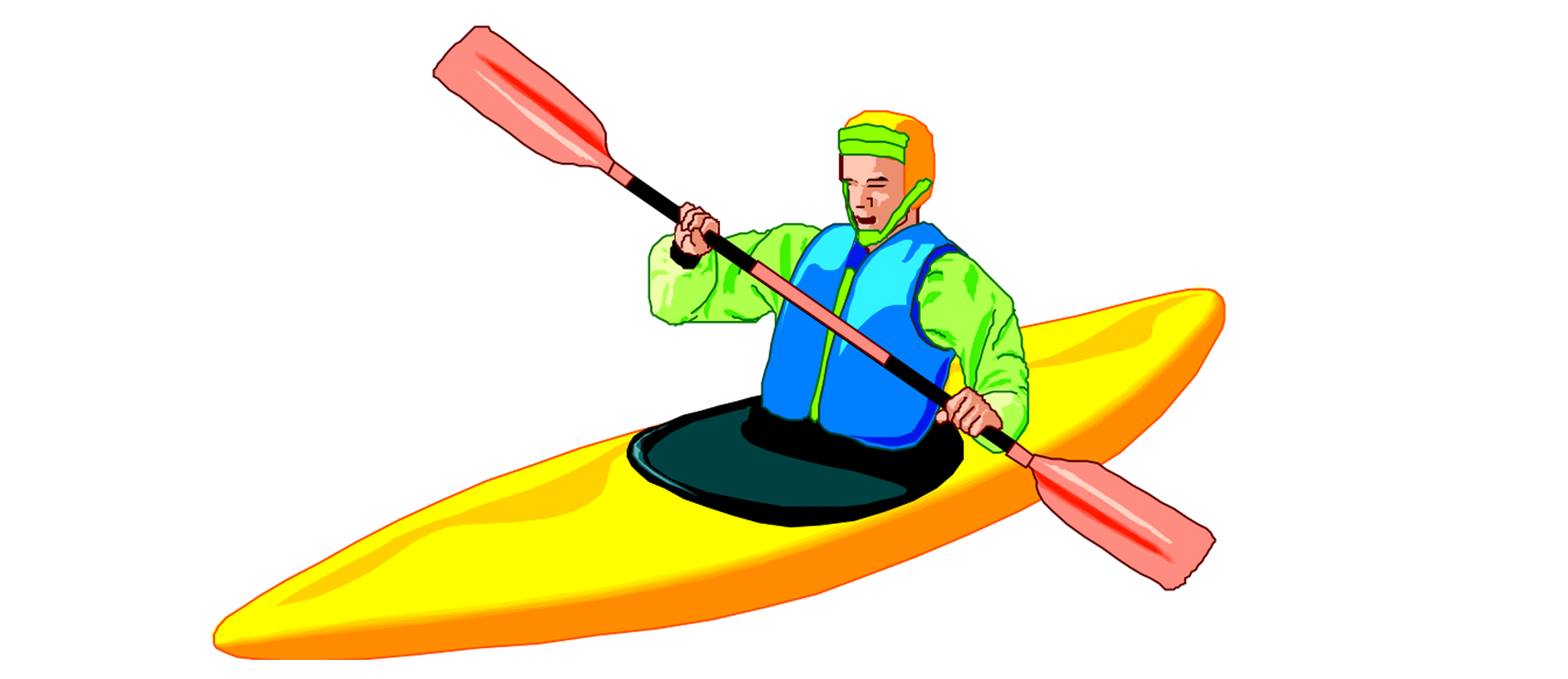 kayaking clipart drawing