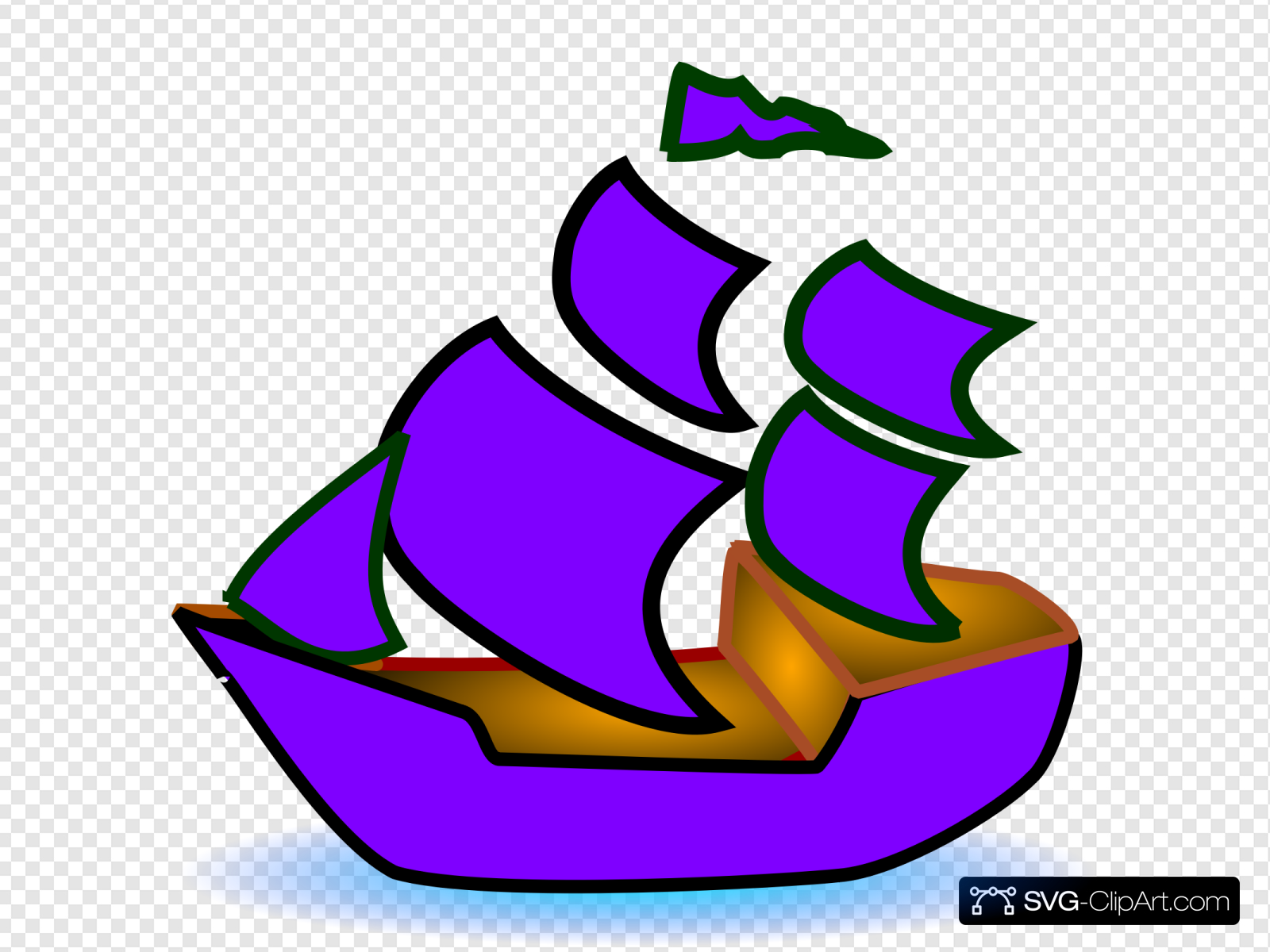 clipart boat purple