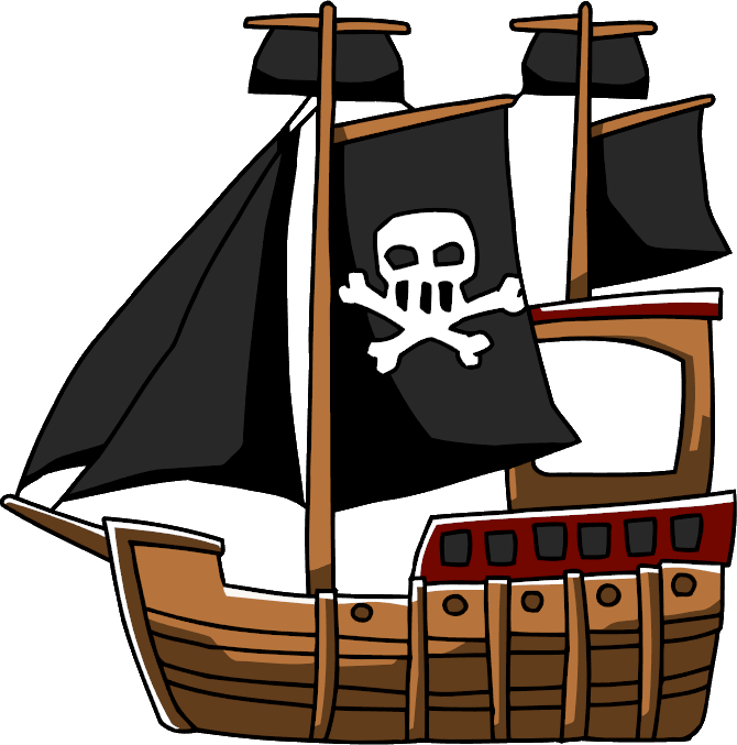 old clipart pirate ship