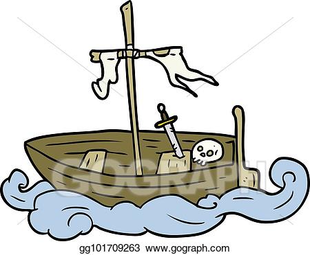 Vector art cartoon old. Clipart boat shipwrecked