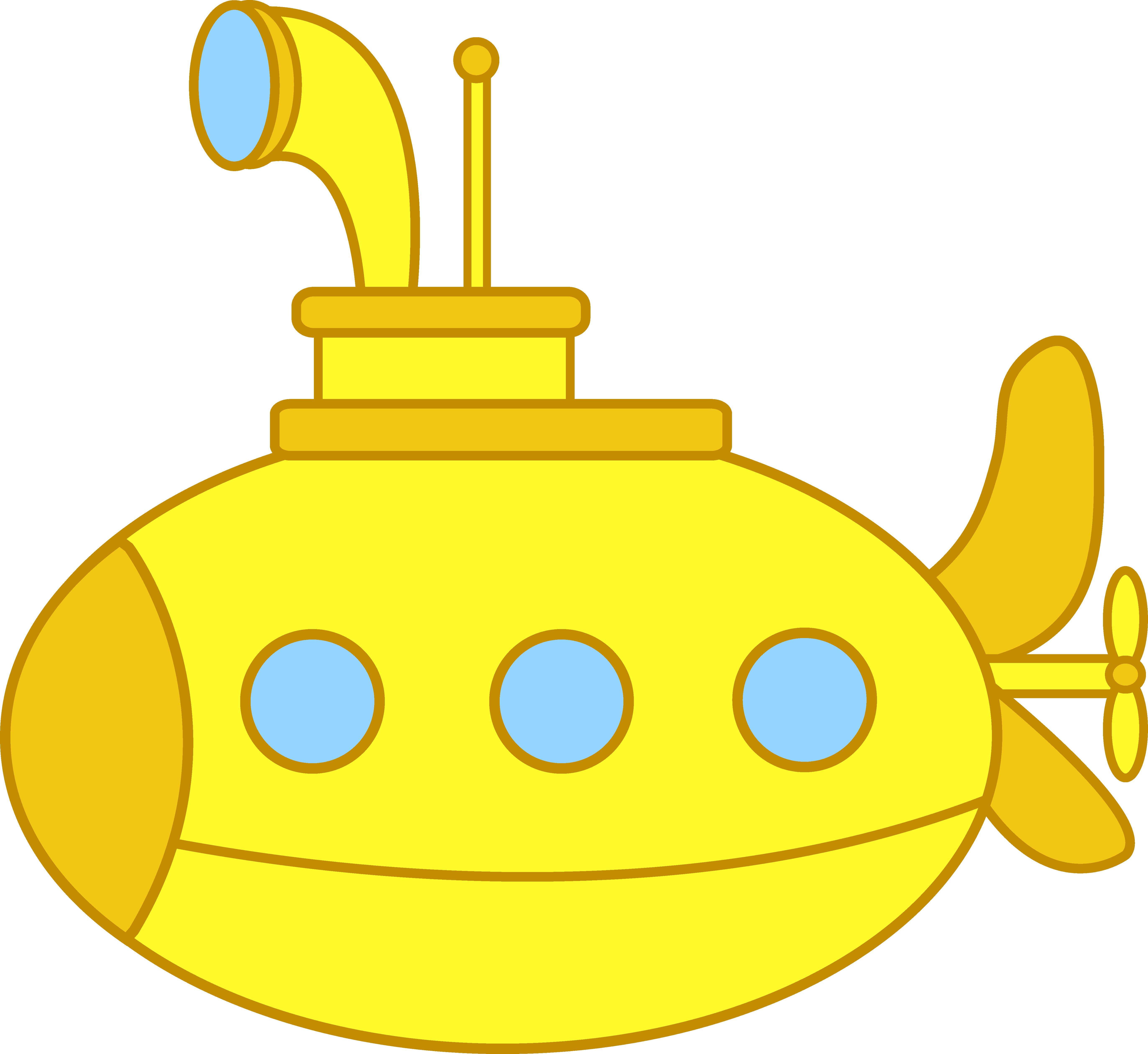 Submarine clipart ocean. Cute little yellow free