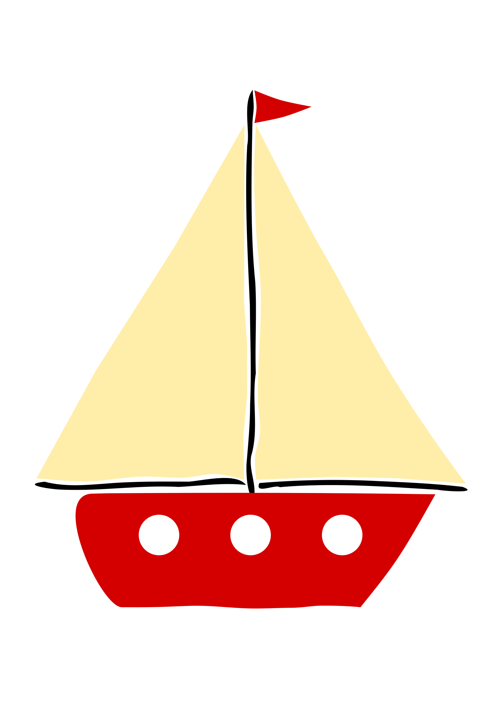 red clipart sailboat
