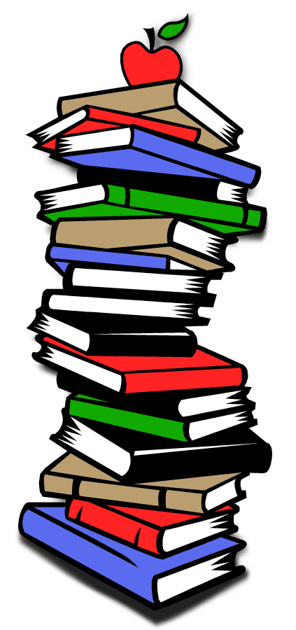 Cartoon stack of books. Magazine clipart stacked