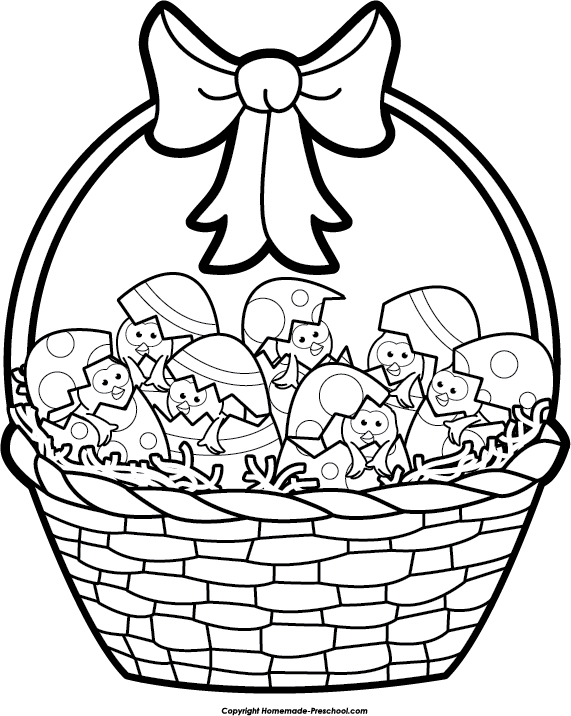 outline clipart basket