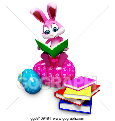 Easter clipart book. Stock illustration bunny with