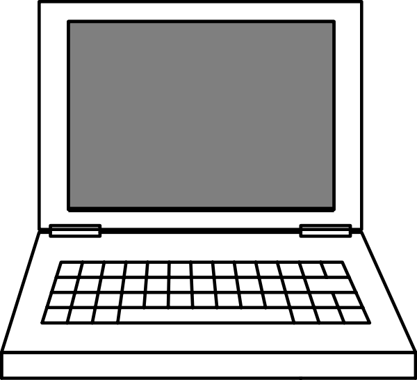 Notebook black and white. Clipart png laptop