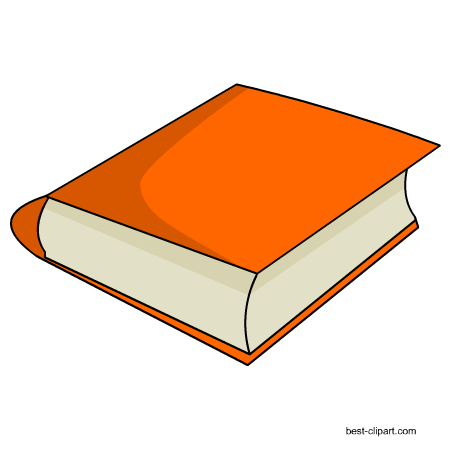 clipart books orange