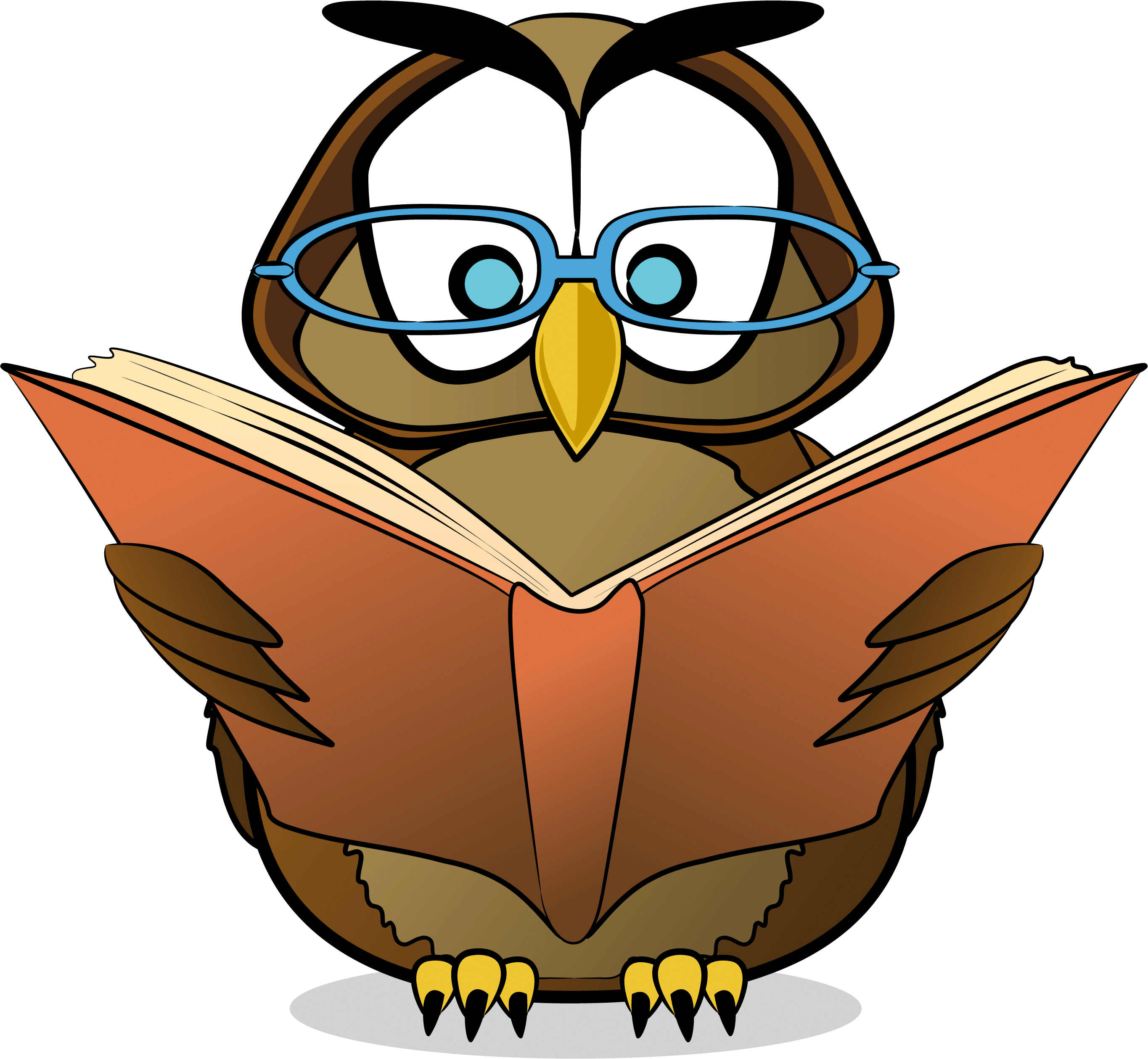 Owls clipart smart. Owl reading 