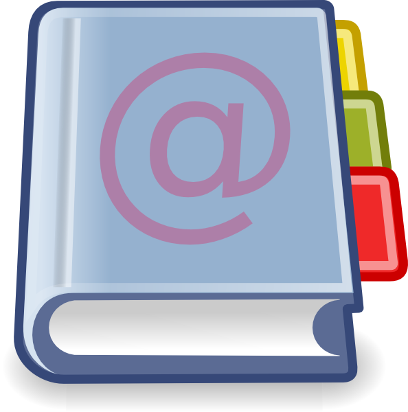 X office address book. Photograph clipart pictorial directory