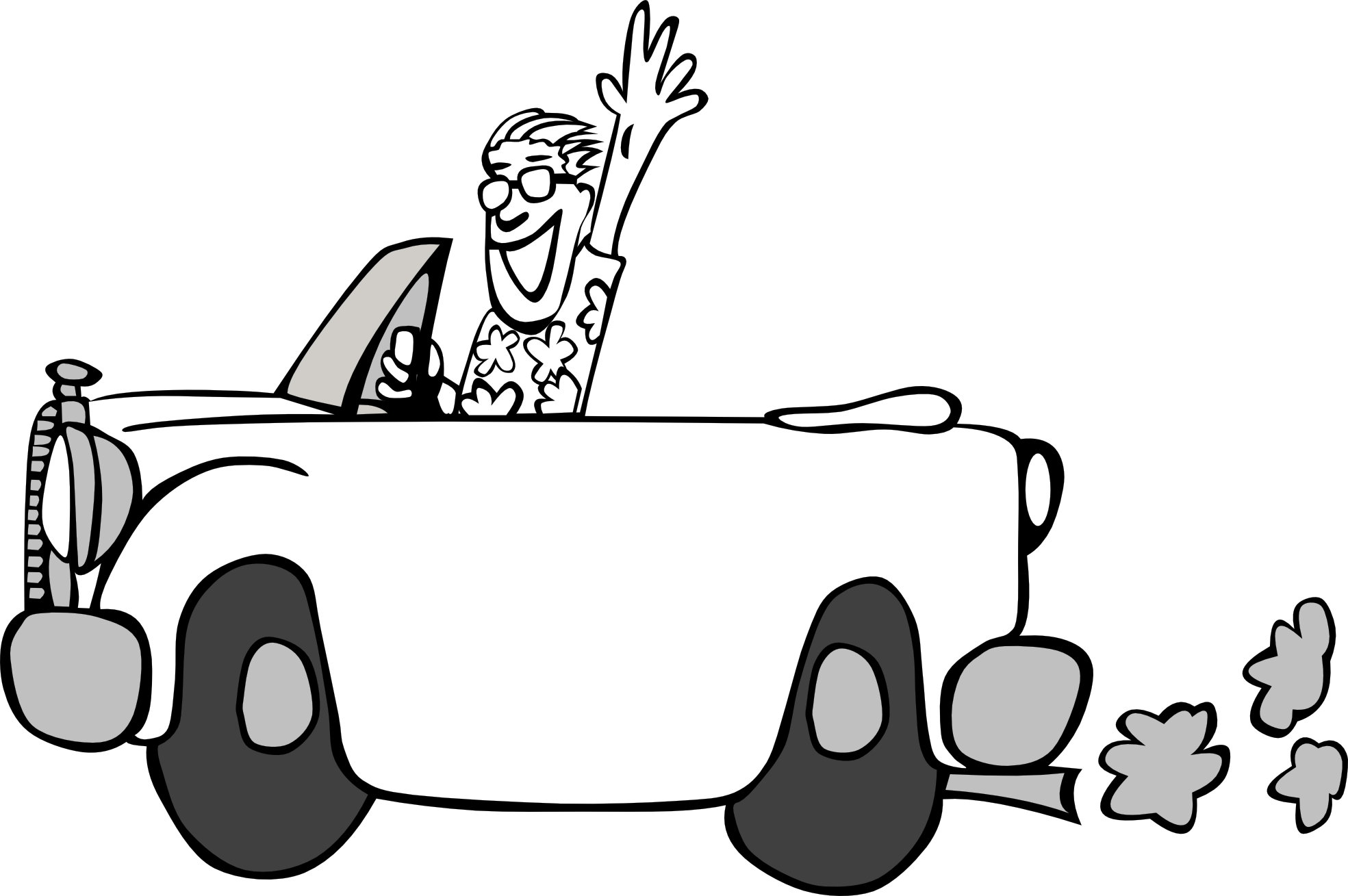 Ice clipart black and white. Guy speeding in car